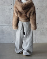 Like Hood Zip-Up Fur Jacket