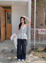 Non-Fade Stitch Wide Denim Pants (2color)