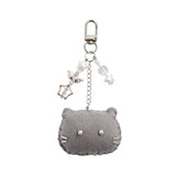 [soft keyring] silver cat (grey)