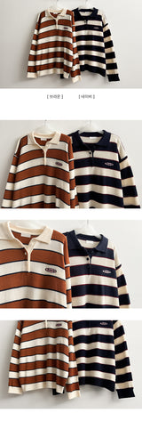 Ringb patch embroidery dangara collar button knit