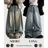 [2nd Length 🤍 Balloon fit!] ガーンサイドピンタックスリットワイドデニムパンツ
