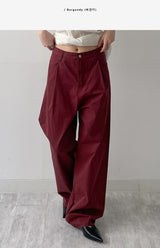 121 One Tuck Cotton Wide Pants