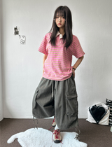 Down Loaf Two-Style Pigment Balloon Cargo Bermuda Shorts 3color