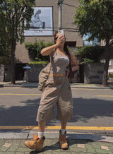 Point buckle ribbed sleeveless