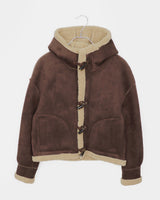 Duna Suede Hooded Tteokbokki Sherpa Fleece Mustang Jacket