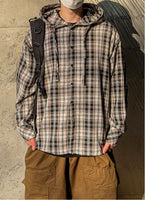 Arden Casual Oversized Fit Check Hooded Shirt