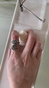 Antique silver rose ring