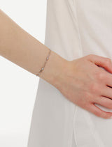 26SS★ Essence Silver (W) Moissanite Link Chain Bracelet