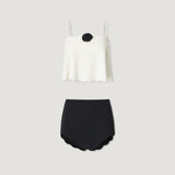 Rose Corsage Frill-top High-waist Bikini