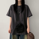 Rose Basic Plain Short-Sleeved T-shirt