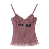 Shark Lace Hem Bustier Top