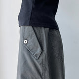 Knee-Pleat Pocket Wide Pants