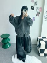 デイリーピグメント2ウェイフードジップアップ💛🤎🩶 - 5カラーズ
