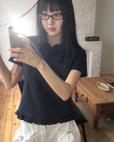 [MADE] Seju Dot Collar Frill Short-Sleeved T-shirt