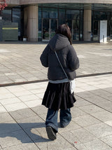25FW★ [MADE] Odin Check Hood High Neck String Padding
