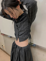 サイドタイチェックシャツ