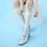 sheer strap leg warmer (white)