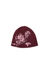 ROSE JACQUARD BEANIE #WINE