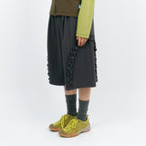 Herringbone Frill Short - Charcoal