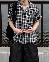 レンドロスクエアチェックハーフシャツ