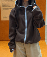 [Unisex] Line fleece hood zip up(3color)