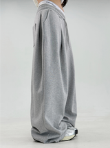 2000 ユニッツソルド❤🥰ファーストショッピング❤ S-XL❤ フリース❤ サイドプリーツワイドバルーントレーニングパンツ