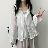 Wanu linen button hooded cardigan
