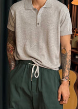 Iz Linen Collar Short-Sleeve Knit 6COLOR