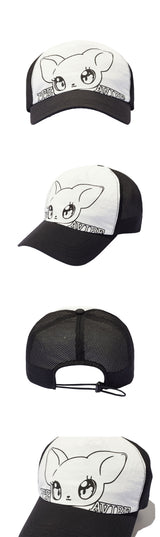 キャットモンスタートラッカーキャップ - BLACK