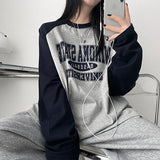 Tace loose fit coloring raglan long-sleeved shirt