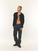 カーブドジッパーデニムパンツ (FOR UNISEX)