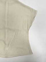 Pleated Mock Neck Cap Sleeve Blouse