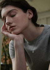 [925 silver] Deux.silver.137 / フルハートピアス (7mm)(シルバー)
