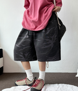SHORT MILITARY WASHING BALLOON BERMUDA 🖤🩶💚🍪2COLOR