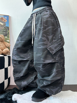 BALLOON MILITARY SWEAT PARACHUTE PINTUCK PANTS 🩶💚🖤2COLOR