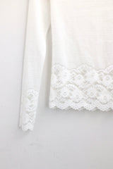 Flower Lace Slim Knit Top