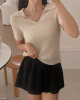 Plain linen short pants