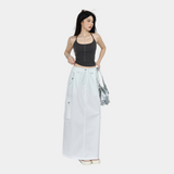 Utility Pocket H-Line Cargo Midi Skirt