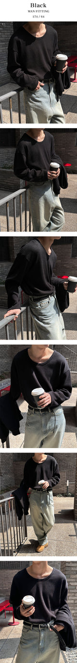 [4SEASON] Golgi u neck knit sleeves(4color)