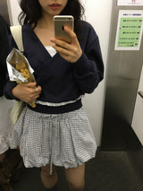 【即日発送】Pumpkin Check Mini Skirt