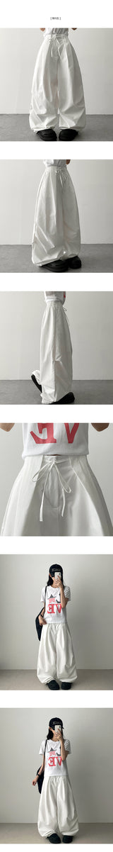 fodi waist banding ピンタックワイドパンツ