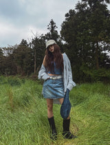 [U-DENIM/Special Product] ケイトウォッシングデニムミニスカート