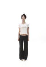 [Gerbera] Stripe bootscut slacks