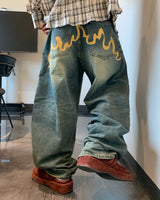 Curved Printing Balloon Pants