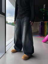 Stand Cat Balloon Denim Pants