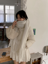 #コージーヘアリーワイドスカーフマフラー (4color)