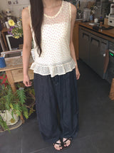 [unisex] Orihi Non-Fade Banding Wide Denim Pants