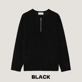 Otsi Ribbed Zipper Henley Neck