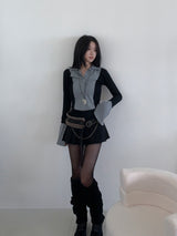 Youth Contrast Stripe Slim-fit Long Sleeve Shirt 