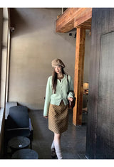 Mint Brown Layered Cardigan Knitwear
